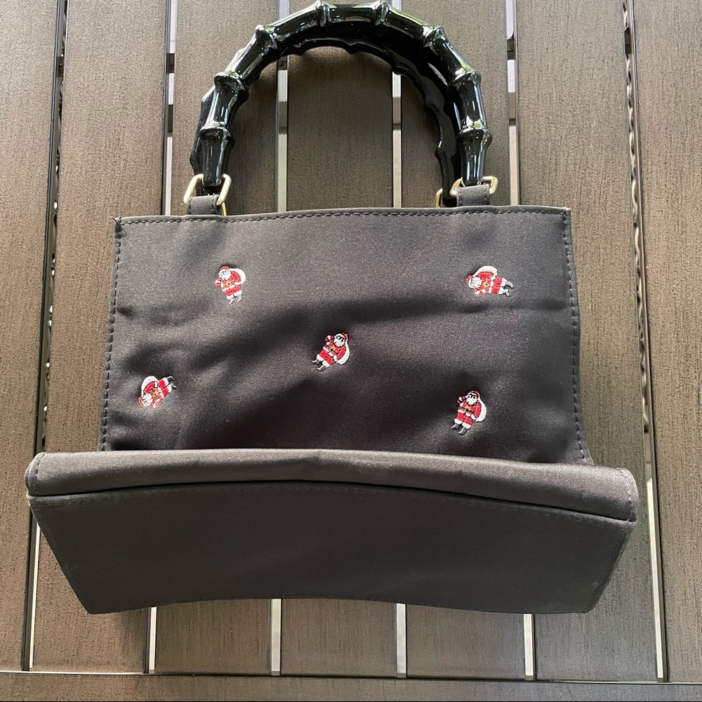 VINTAGE Y2K TIANNI EMBROIDERED SANTA CHRISTMAS WINTER SATCHEL HANDBAG PURSE!! - Picture 2 of 8
